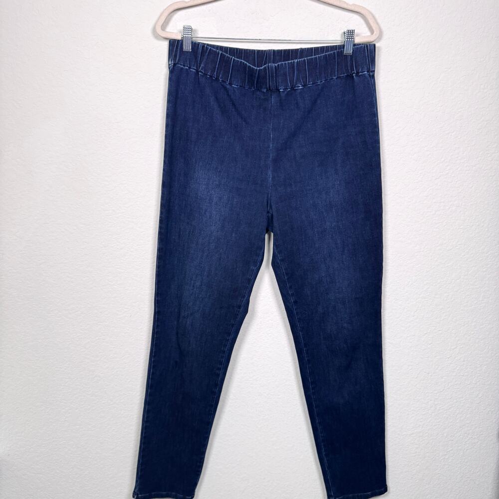 Soft Surroundings Womens Stretchy Waist Denim Jeans Size L Tall Stretch Blue